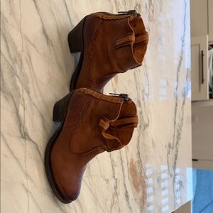 Frye Tan Leslie Artisan Leather Ankle Booties